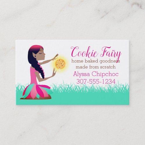 Magic baking African American fairy cookie bakery Business Card