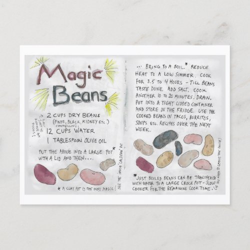 Magic Beans recipe postcard