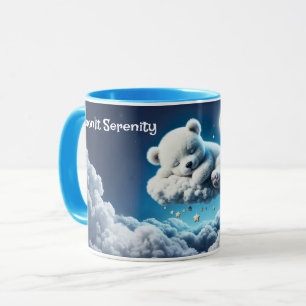 Magic bear dreamy night pastel blue art mug