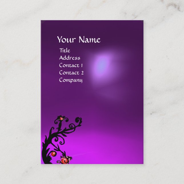 MAGIC BERRIES 2 MONOGRAM ametist purple Business Card (Front)