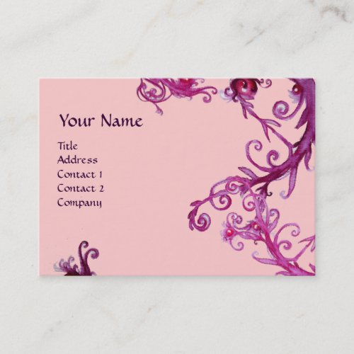 MAGIC BERRIES 3 MONOGRAM pink purple red black Business Card