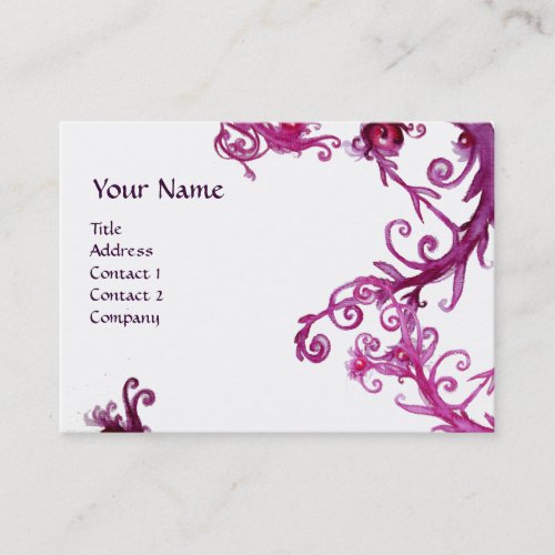 MAGIC BERRIES 3 MONOGRAM white purple Business Card