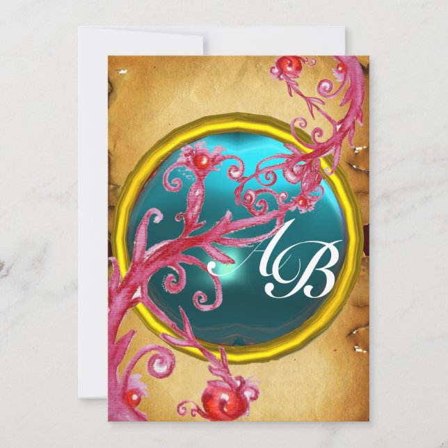 MAGIC BERRIES 4,MONOGRAM parchment Invitation (Front)