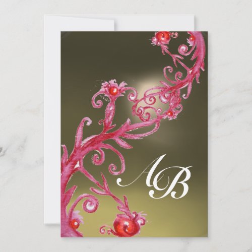 MAGIC BERRIES 4MONOGRAM red agate custom invites