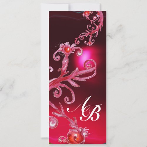 MAGIC BERRIES 4MONOGRAM red burgundy Invitation