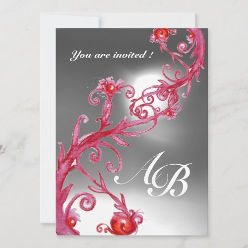 MAGIC BERRIES 4MONOGRAM red white crystal Invitation