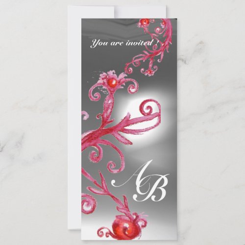 MAGIC BERRIES 4MONOGRAM red white crystal Invitation