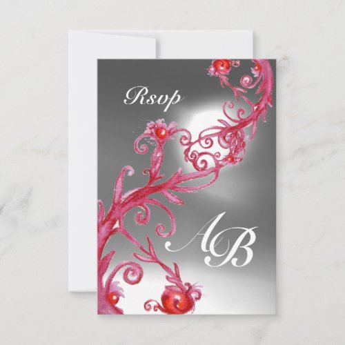 MAGIC BERRIES 4MONOGRAM red white crystal rsvp Invitation