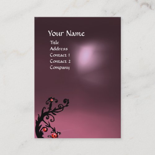 MAGIC BERRIES AMETHYST GEM MONOGRAM  pink purple Business Card