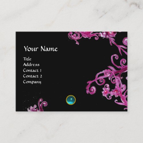 MAGIC BERRIES  BLUE AQUAMARINE GEM MONOGRAM Teal Business Card