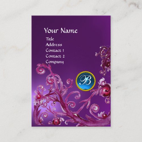 MAGIC BERRIES BLUE GEM MONOGRAM amethyst purple Business Card