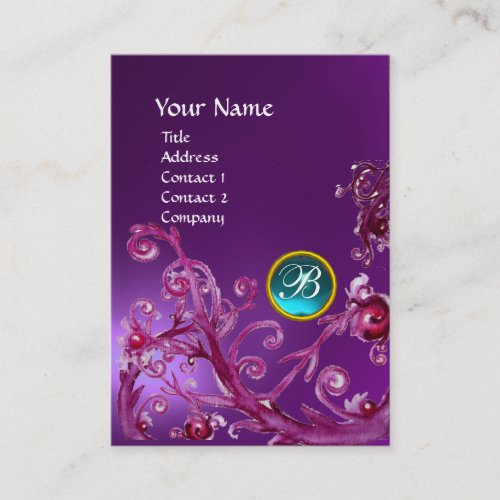 MAGIC BERRIES BLUE GEM MONOGRAM amethyst purple Business Card
