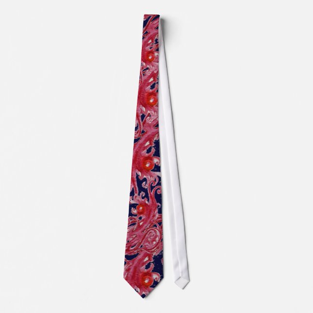 MAGIC BERRIES Fantasy Floral Swirls Neck Tie (Front)