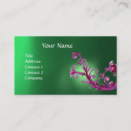 MAGIC BERRIES GEM MONOGRAM green Business Card