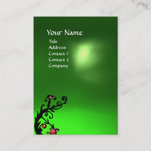 MAGIC BERRIES GREEN EMERALD GEM MONOGRAM BUSINESS CARD