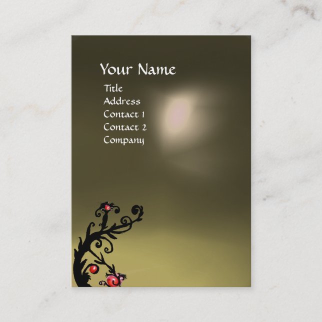 MAGIC BERRIES GREY AGATE GEM MONOGRAM BUSINESS CARD (Front)