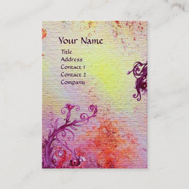 MAGIC BERRIES IN GOLD SPARKLES GEM MONOGRAM BUSINESS CARD (Front)