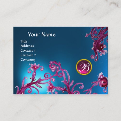 MAGIC BERRIES MONOGRAM Blue Sapphire ruby pink Business Card