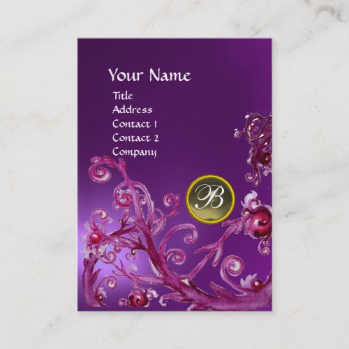 MAGIC BERRIES MONOGRAM GEM amethyst purple grey Business Card