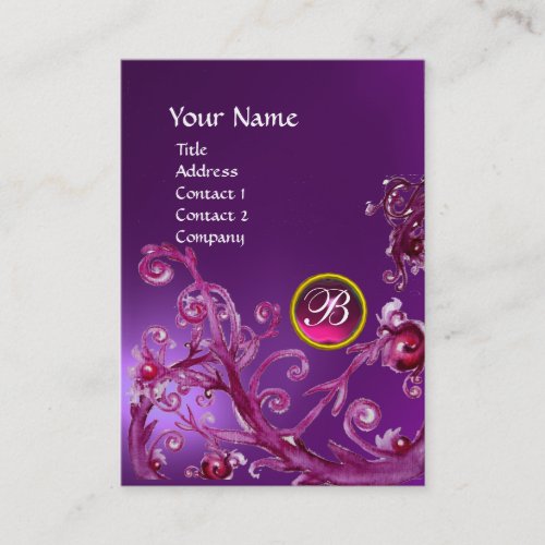 MAGIC BERRIES MONOGRAM GEM amethyst purple pink Business Card