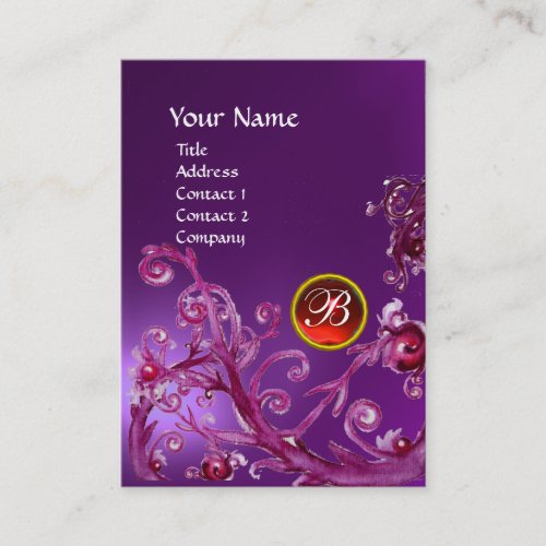MAGIC BERRIES MONOGRAM GEM amethyst purple red Business Card