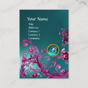 MAGIC BERRIES MONOGRAM GEM aquamarine blue Business Card