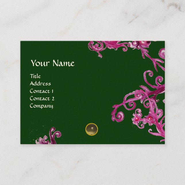 MAGIC BERRIES  MONOGRAM gem grey Business Card (Front)