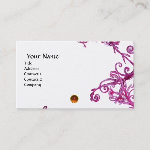 MAGIC BERRIES  MONOGRAM gem orange  white Business Card