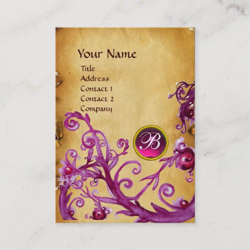 MAGIC BERRIES MONOGRAM GEM parchment pink Business Card