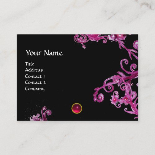 MAGIC BERRIES  MONOGRAM gem red  pink Business Card