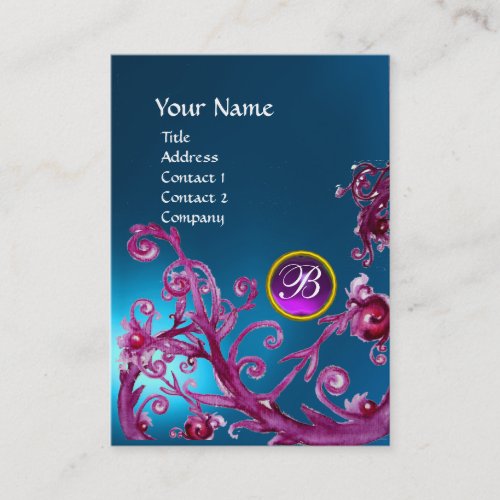 MAGIC BERRIES MONOGRAM GEM sapphire blue purple Business Card