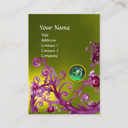 MAGIC BERRIES MONOGRAM GEM topaz yellow green Business Card