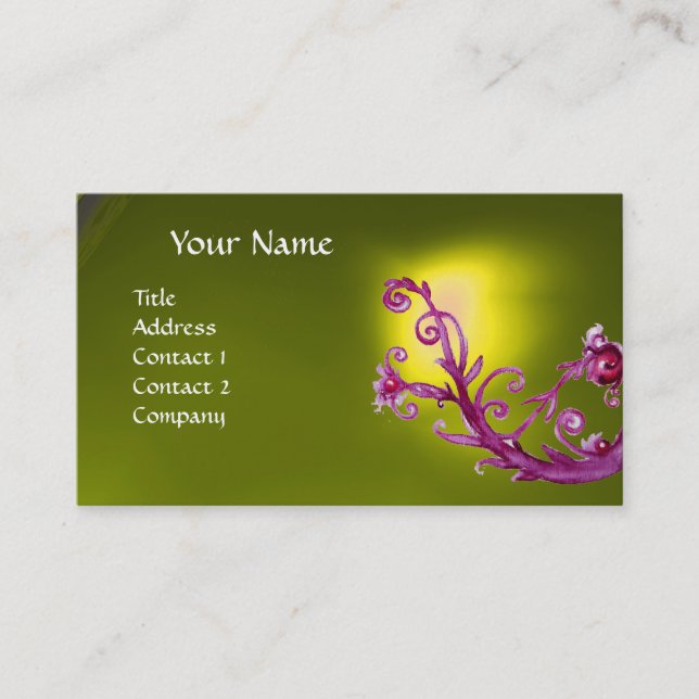 MAGIC BERRIES MONOGRAM GEM yellow Business Card (Front)