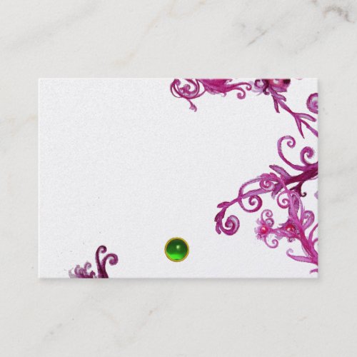 MAGIC BERRIES  MONOGRAM Green Gem White Pearl Business Card