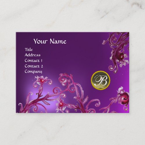 MAGIC BERRIES MONOGRAM Grey Agate amethyst purple Business Card