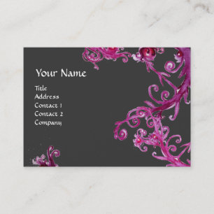 MAGIC BERRIES MONOGRAM grey purple pink white Business Card