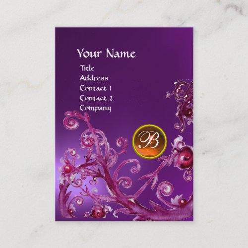 MAGIC BERRIES MONOGRAM ORANGE GEM amethyst purple Business Card