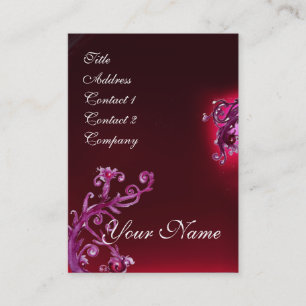 MAGIC BERRIES MONOGRAM purple red burgundy Business Card