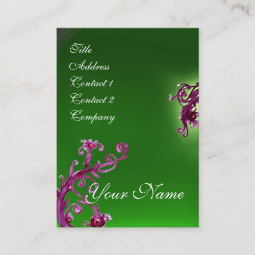 MAGIC BERRIES MONOGRAM purple red green Business Card