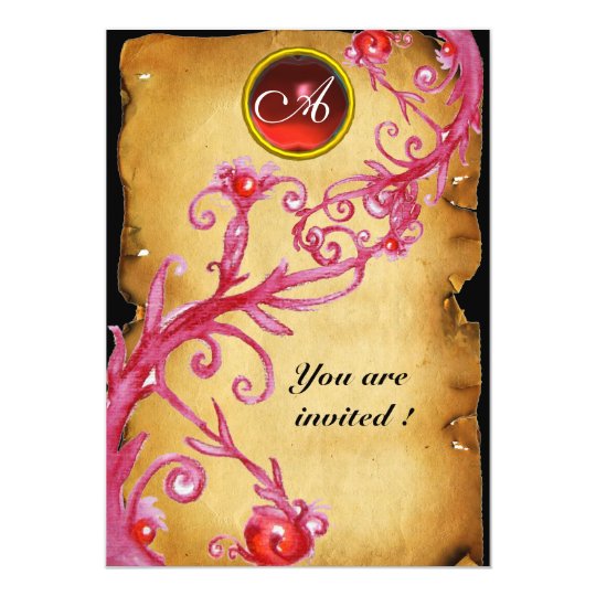 MAGIC BERRIES MONOGRAM, red Card