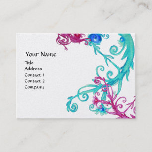 MAGIC BERRIES MONOGRAM swirl metallic platinum Business Card