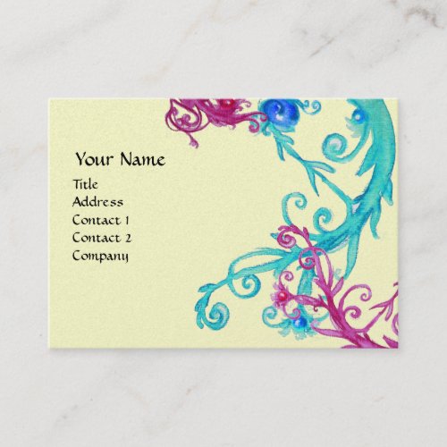 MAGIC BERRIES  MONOGRAM swirl metallic platinum Business Card