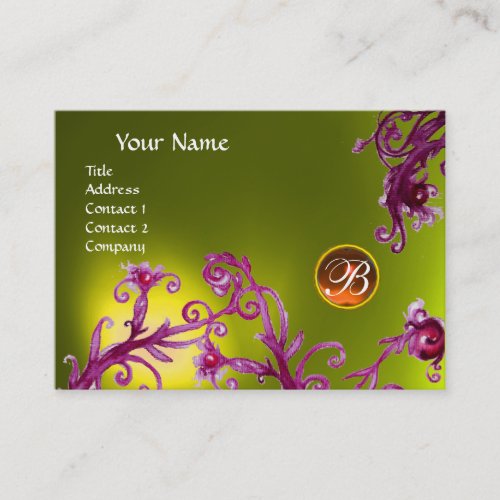 MAGIC BERRIES MONOGRAM  topaz yellow orange Business Card