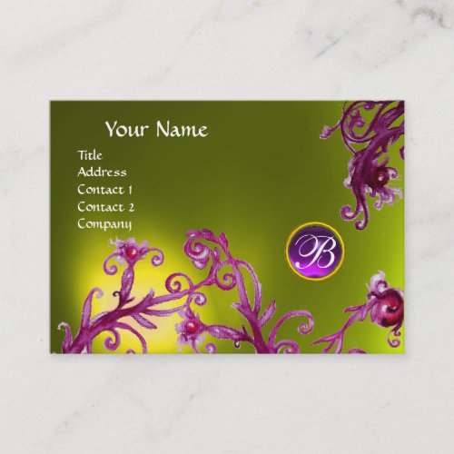 MAGIC BERRIES MONOGRAM  topaz yellow ruby purple Business Card
