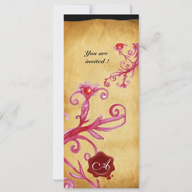 MAGIC BERRIES  MONOGRAM, vax seal Invitation (Front)