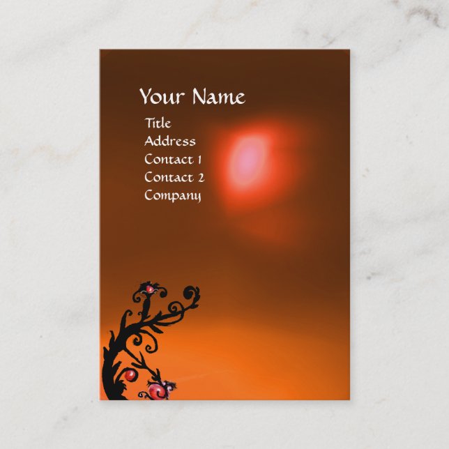 MAGIC BERRIES ORANGE AGATE GEM MONOGRAM BUSINESS CARD (Front)