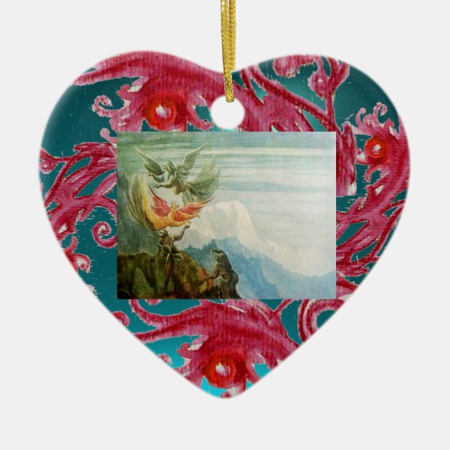 MAGIC BERRIES PHOTO TEMPLATE Red Ruby Ceramic Ornament (Front)