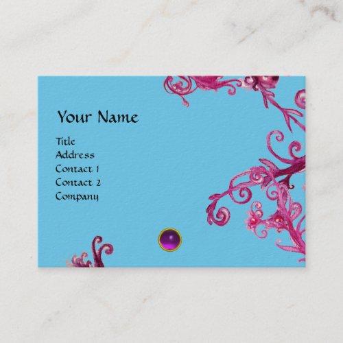 MAGIC BERRIES PURPLE AMETHYST GEM MONOGRAM BUSINESS CARD