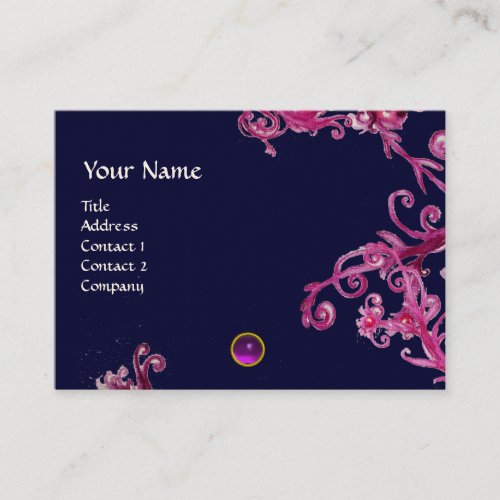 MAGIC BERRIES PURPLE AMETHYST GEM MONOGRAM BUSINESS CARD