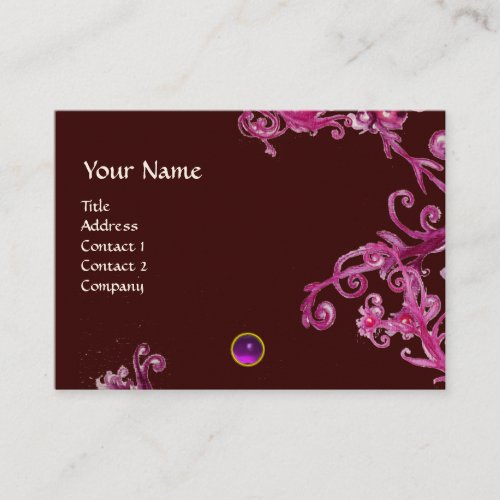 MAGIC BERRIES PURPLE AMETHYST GEM MONOGRAM BUSINESS CARD